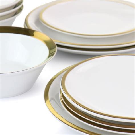 Gibson Home Premier Gold Fine Ceramic 12 Piece Dinnerware Set 1 Each