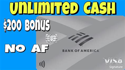 Bank Of America Unlimited Cash Rewards Credit Card Youtube