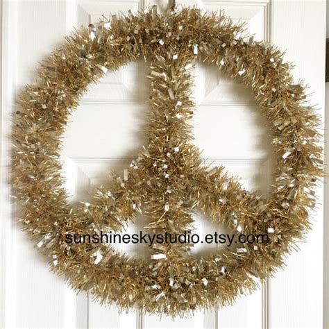 Peace Wreaths For Front Door Peace Sign Wreath Rainbow Peace Etsy