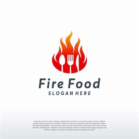 Premium Vector Fire Food Logo Template Hot Food Logo Designs Concept Vector