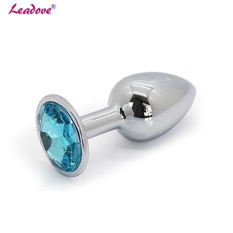 Small Size Metal Anal Plug Colors Silver Jeweled Butt Plug