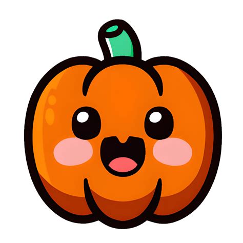 Cute Cartoon Halloween Pumpkin Kawaii Chibi · Creative Fabrica