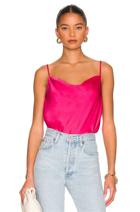 Superdown Jorden Satin Top In Hot Pink REVOLVE