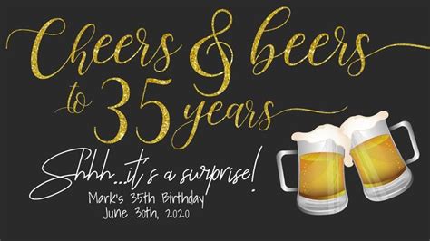 Cheers And Beers To 35 Years Facebook Event Cover Banner Etsy