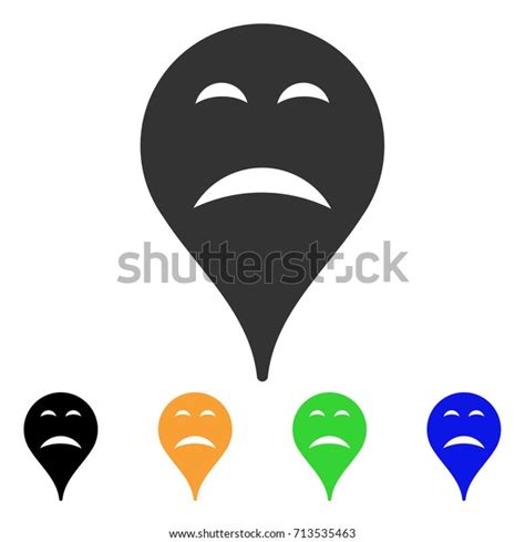 Sadness Smiley Map Marker Icon Vector Stock Vector Royalty Free