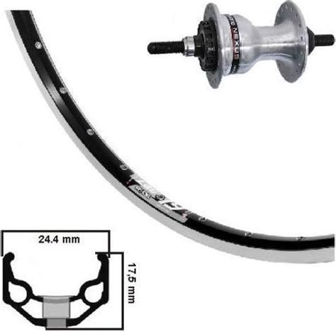 Kgs Voorwiel 28 Inch 622 Zac19 Zwart Zilver Rollerbrake Vaste As