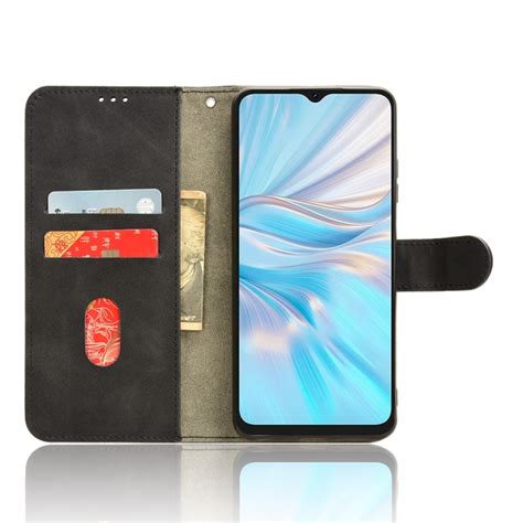 For Blackview Oscal C Skin Feel Magnetic Flip Leather Phone Case Black