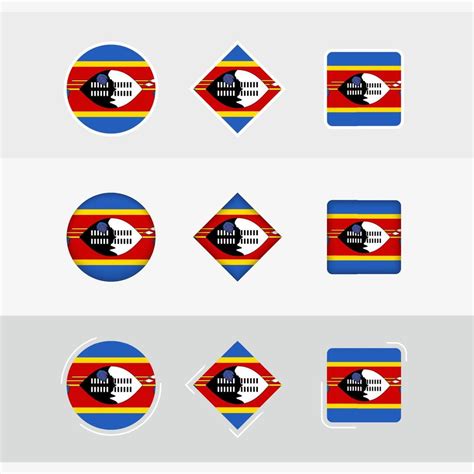 Swaziland flag icons set, vector flag of Swaziland. 22968971 Vector Art ...