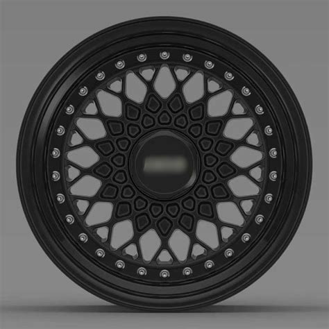 Replica Bbs Rs Deep Dish Step Lip Piece Wheels X J X All Black