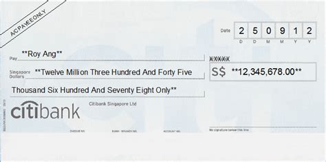 Cheque Writing Printing Software For Singapore Banks