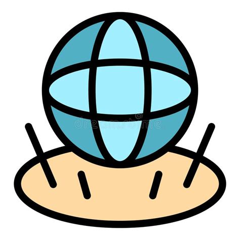 Icono De Proyección Holograma Globo Vector Plano Ilustración del Vector