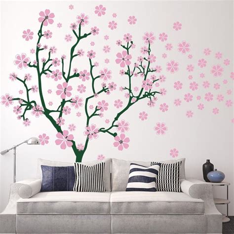 Schöne Blumen Wand Abziehbild Vinylwand veranschlägt Bäume Baum Blumen