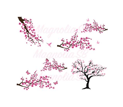 Cherry Blossom Clip Art Cherry Blossom Printable Card Sacura Blossom