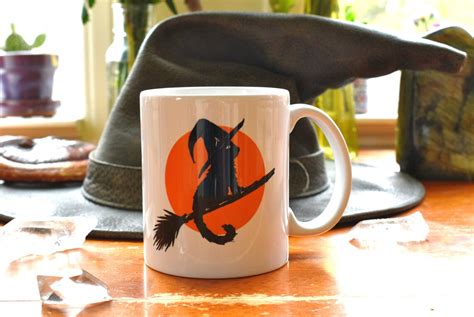 Witch Cat Coffee Mug Kitten Mug Witch Black Cat Magic Halloween