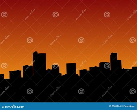 Denver skyline at sunset stock vector. Illustration of dusk - 3505164