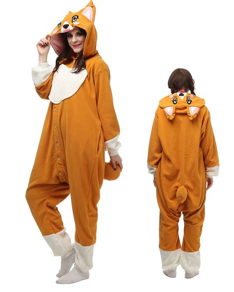 Corgi Dog Kigurumi Onesie Pajamas Polar Fleece Animal Unisex Costumes