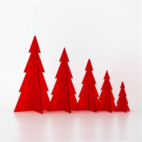 Christmas Tree Set 3d Minimalist Christmas Tree For Mantel Table Top