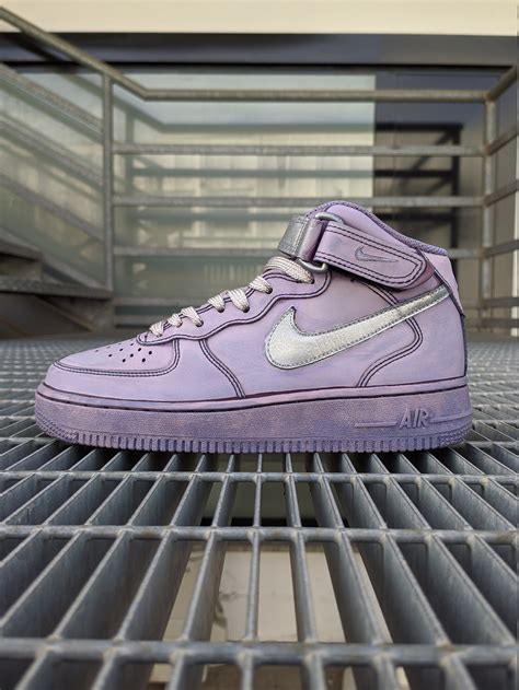 Nike Air Force 1 Purple Tie Dye Silver Swoosh Etsy