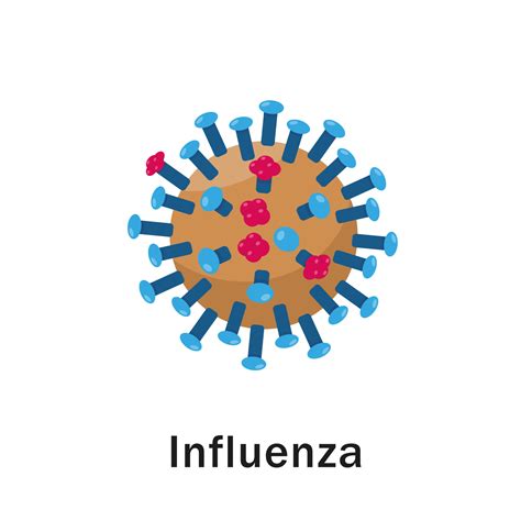 Influenza Virus Cell Isolated On White Background Vector Icon Illustration 8359297 Vector Art