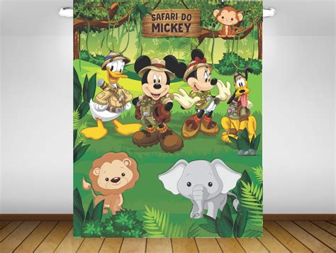 Painel Mickey Safari 2x2 50m Impressão Lona Elo7