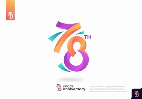 Premium Vector Number 78 Logo Icon Design 78th Birthday Logo Number Anniversary 78