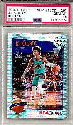 JA MORANT 2019 20 Hoops Premium Stock 297 PULSAR PRIZM Rookie PSA 10