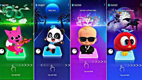 Pinkfong Vs Baby Bus Vs Boss Baby Vs Where S Chicky Tiles Hop Edm Rush