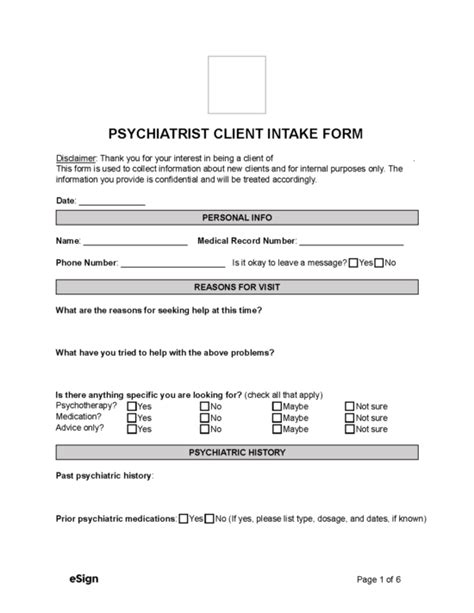 Free Psychotherapy Client Intake Form Pdf Word