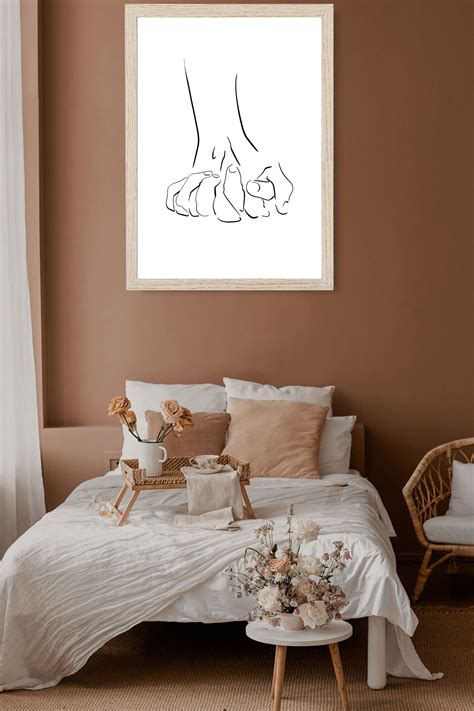 Holding Hands Art Female Line Art Nude Line Drawing Sensual Etsy