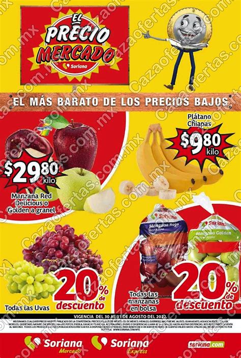 Ofertas Soriana Mercado En Frutas Y Verduras 30 Y 31 De Agosto 2022