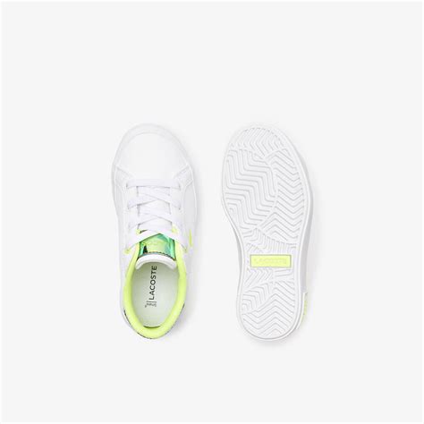 Infants Powercourt Heel Pop Sneakers White And Yellow Lacoste