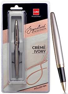 Cello Signature Creme Ivory Roller Pen Ink Color Blue Pieces Ship