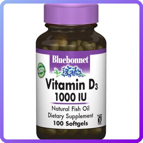 Купить Витамин Bluebonnet Nutrition D3 1000IU 100 желатиновых капсул ...