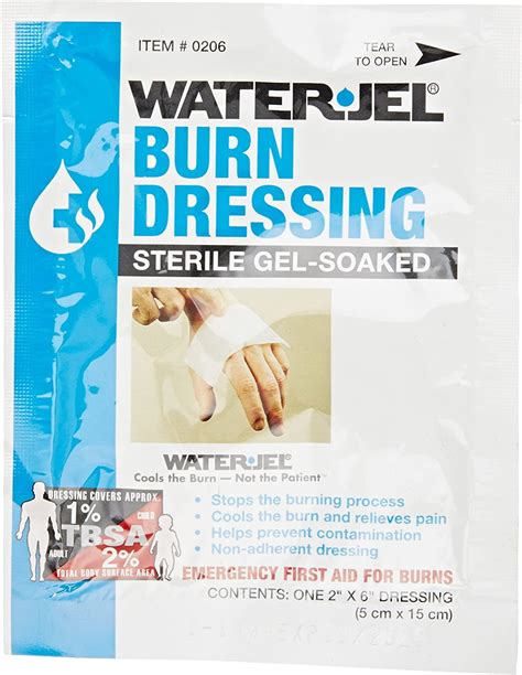 WaterJel Burn Dressing Burn Dressing Sterile Gel Soaked First Aid 2 X