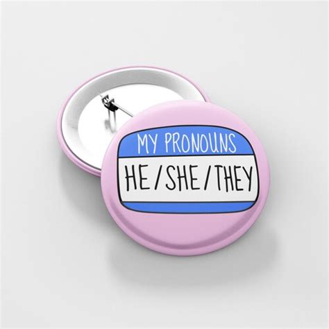 They Them Gender Pronouns Pin Badge Button Etsy Uk