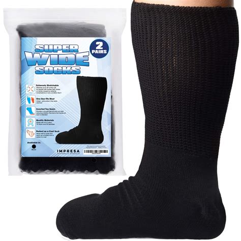 Buy Impresa Extra Wide Socks For Men And Women 2 Pairs Ideal For
