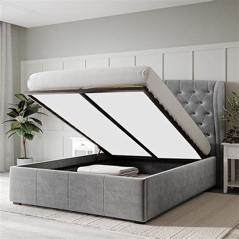 Safina Grey Ottoman Bed Best 20 Colors Customization