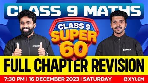 Class 9 Maths Full Chapter Revision Super 60 Xylem Class 9 YouTube