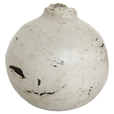 Matte Raku White Crackle Moon Vase Handmade For Sale At 1stDibs