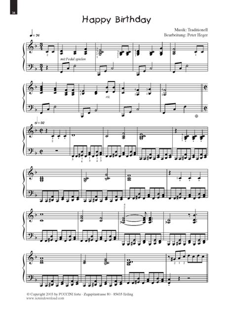 Happy Birthday Piano By Juan Arce Easy Piano Digital Sheet Music