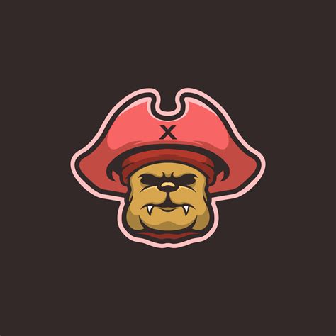 Pirate Dog Cartoon Mascot Logo Vector 7730855 Vector Art At Vecteezy