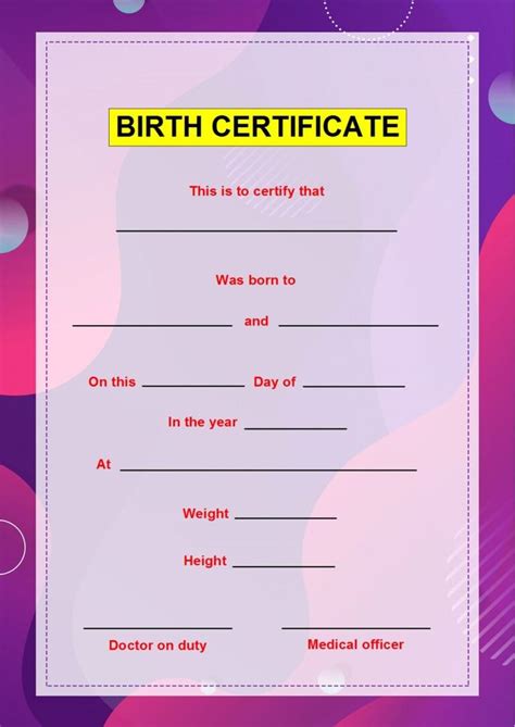 Birth Certificate Template Excel Word Templates Birth Certificate Template Certificate