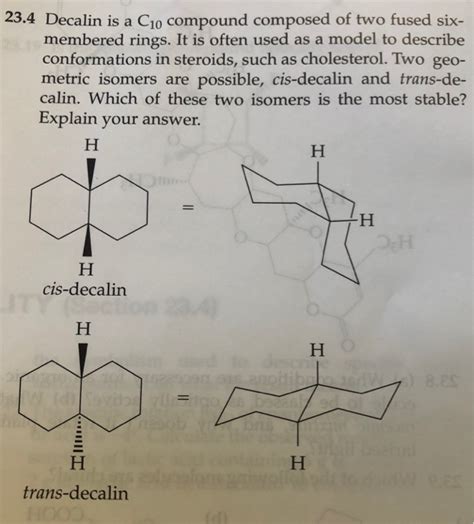 Solved 23 4 Decalin Is A C10 Compound Composed Of Two Fused Chegg