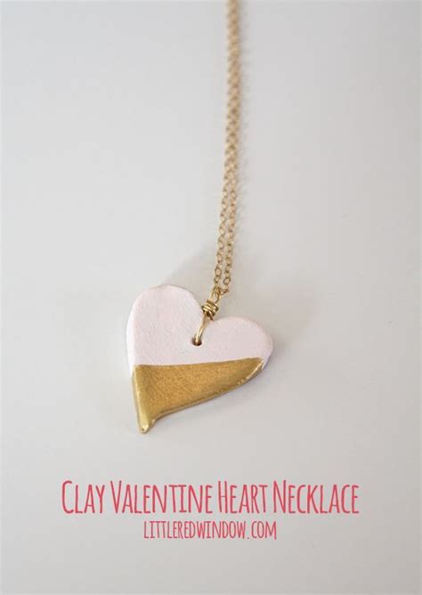 Air Dry Clay Valentines Day Heart Pendant Clay Jewelry Diy Clay Crafts