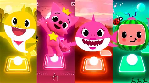 Baby Shark Vs Pinkfong Vs Mommy Shark Vs Cocomelon Tiles Hop EDM Rush