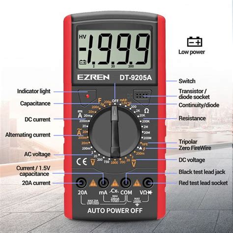 Ezren Dt A Multimeter Avometer Multitester Digital Dc Ac Diode Tr