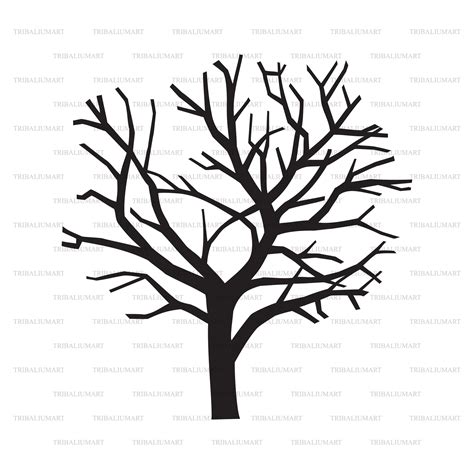 Bare Tree Silhouette Cut Files For Cricut Clip Art Eps Etsy