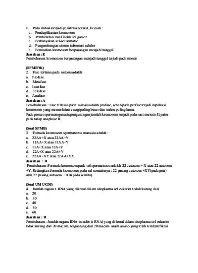 Kumpulan Soal Substansi Genetika