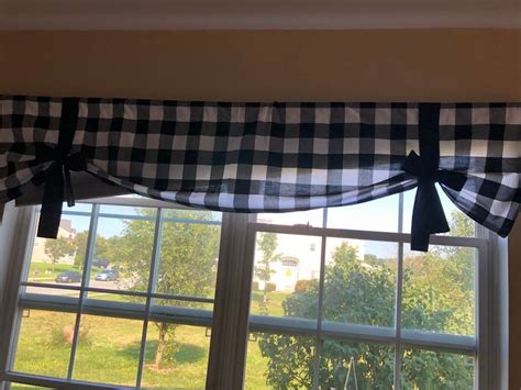 Buffalo Check Plaids Tie Up Valance Etsy Tie Up Valance Buffalo