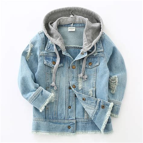 Baby Jongens Denim Jasje Klassieke Rits Hooded Bov Grandado